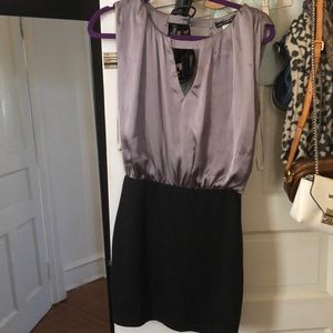 Silver and black cocktail dress.